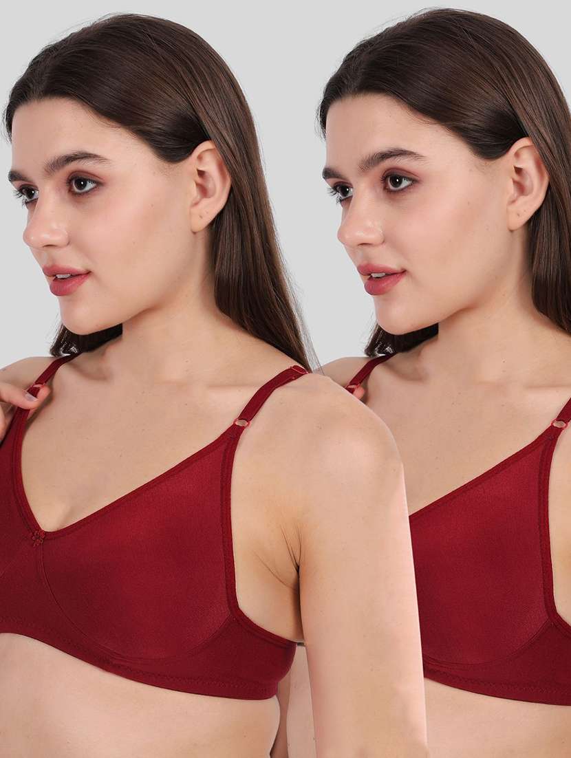 women pack of 2 solid full coverage regular bra