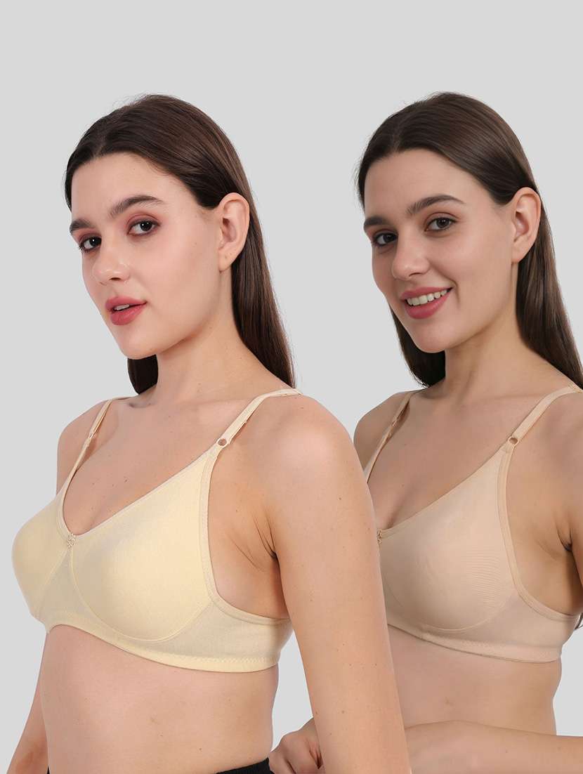 women pack of 2 solid full coverage regular bra