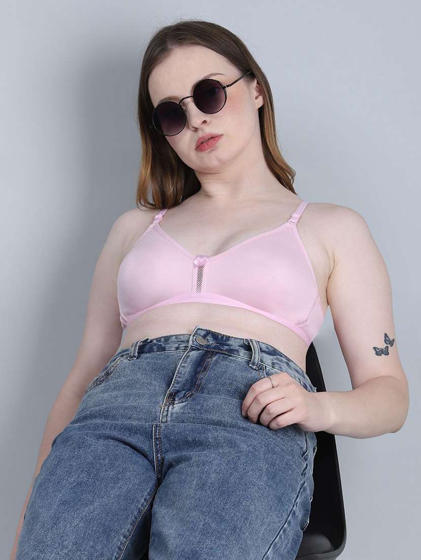 women solid full coverage regular bra