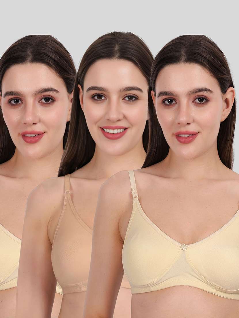 women pack of 3 solid full coverage regular bra