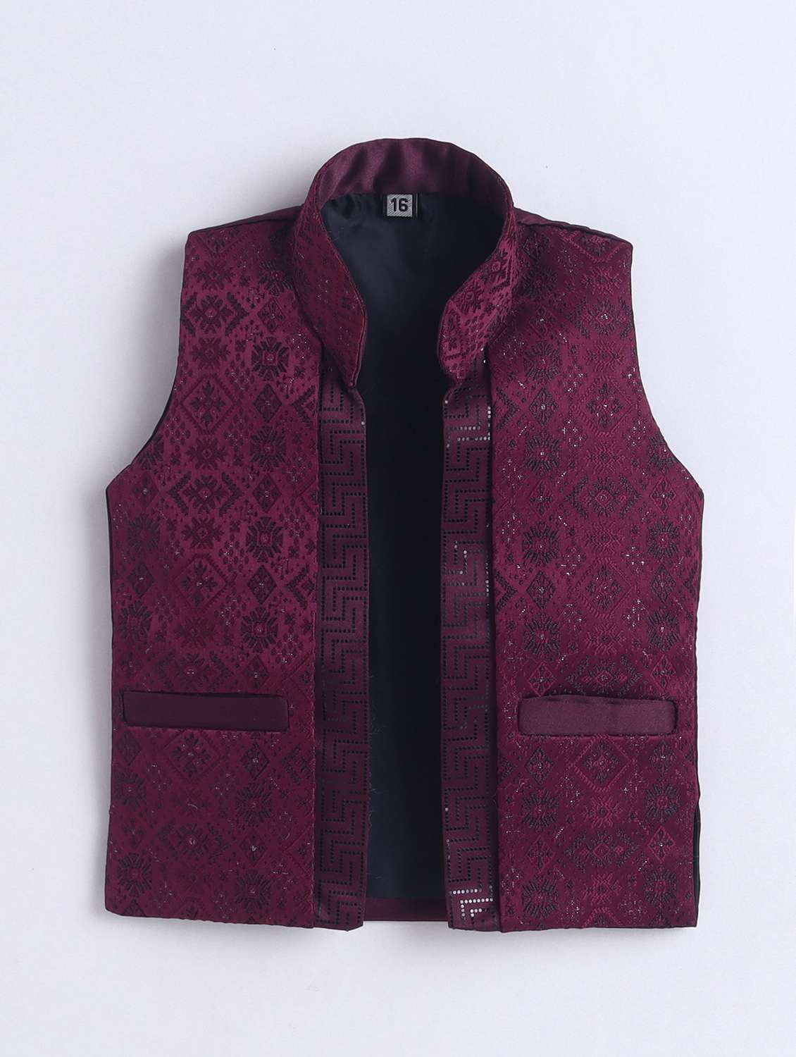 Boys Self Design Long Sleeves Kurta Set - 22721532 -  Standard Image - 3