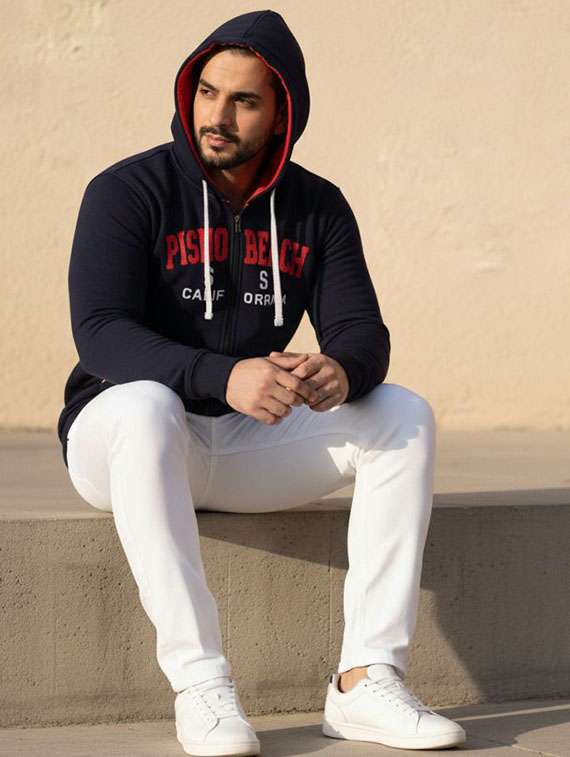 Men Printed Long Sleeves Hooded Sweatshirt - 22721552 -  Standard Image - 3