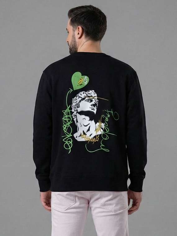 men printed long sleeve regular fit sweatshirt
