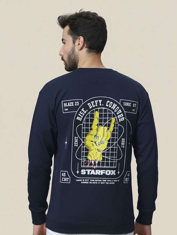 men printed long sleeves regular fit sweatshirt