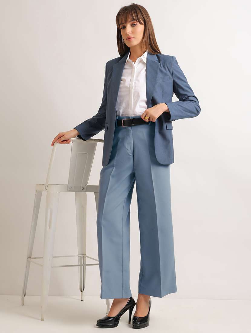 Women Solid High Rise Wide Leg Trouser - 22721708 -  Standard Image - 5