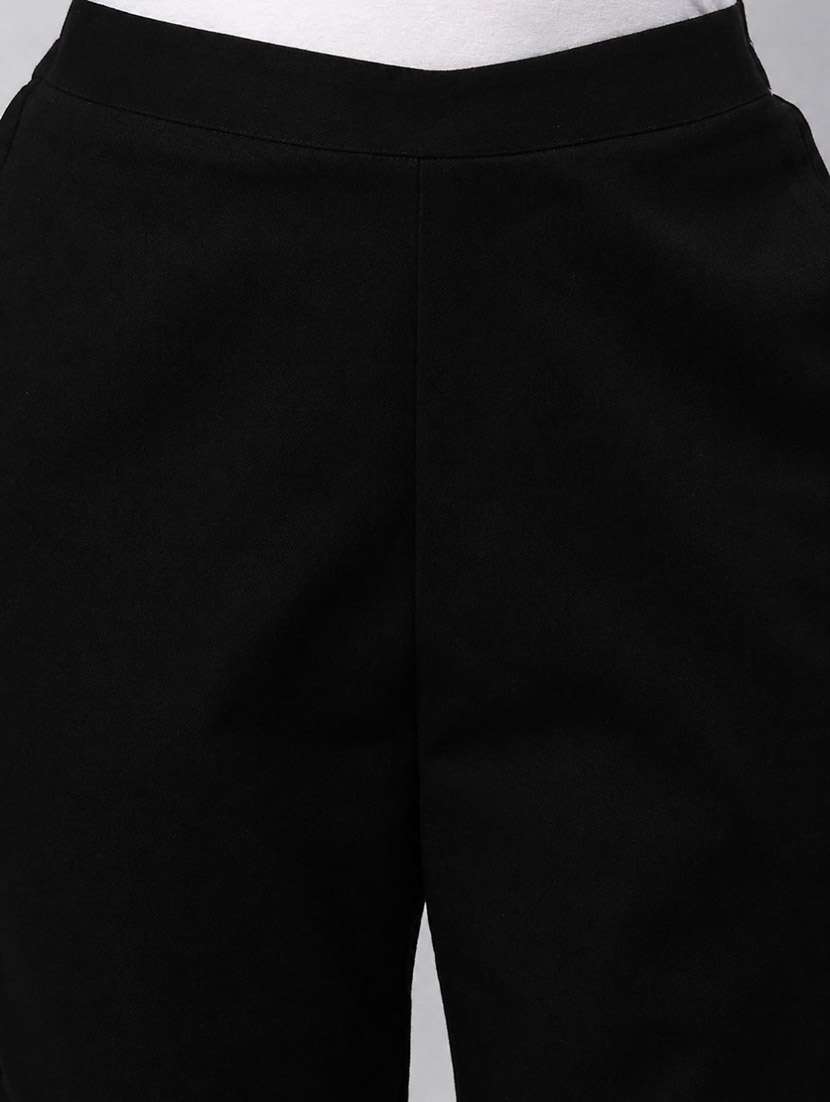 Women Solid Mid Rise Straight Palazzo - 22721709 -  Standard Image - 5