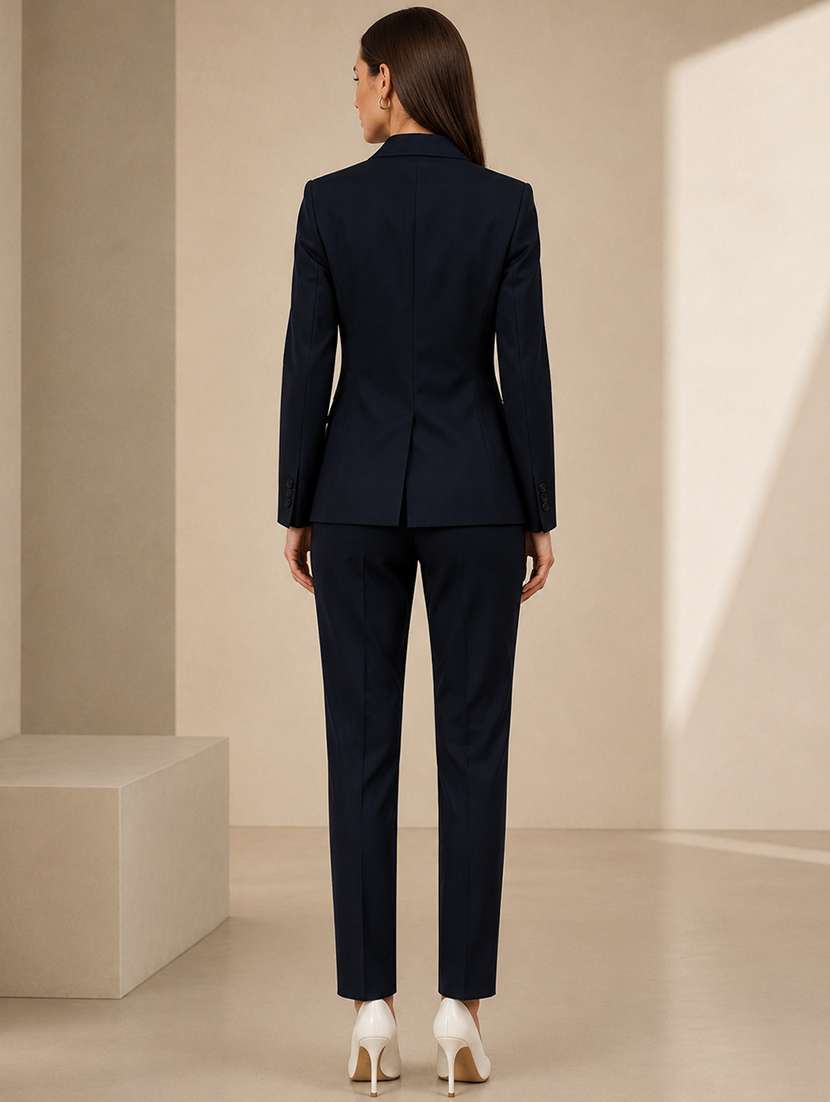 Women Solid Long Sleeves Blazer And Trouser Set - 22721791 -  Standard Image - 3