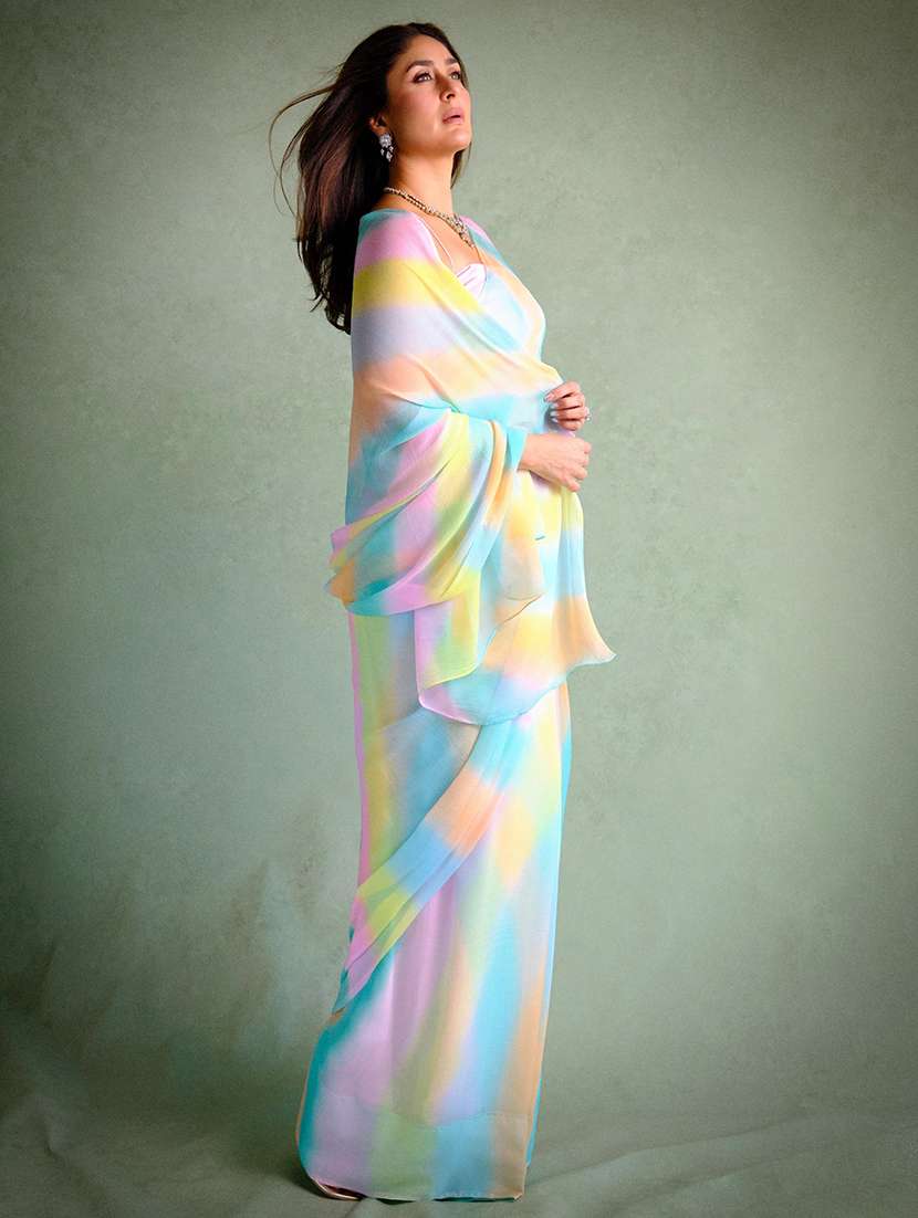 women leheriya printed saree with blouse