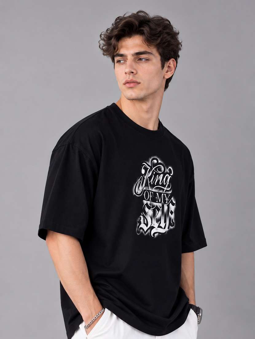 Men Printed Short Sleeves Oversized T-shirt - 22721943 -  Standard Image - 3