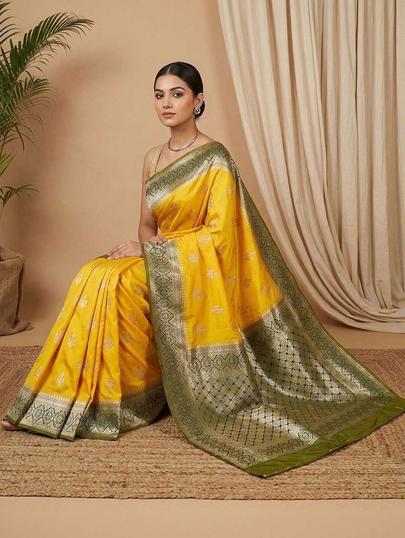 Women Self Design Banarasi Saree With Blouse - 22721963 -  Standard Image - 3