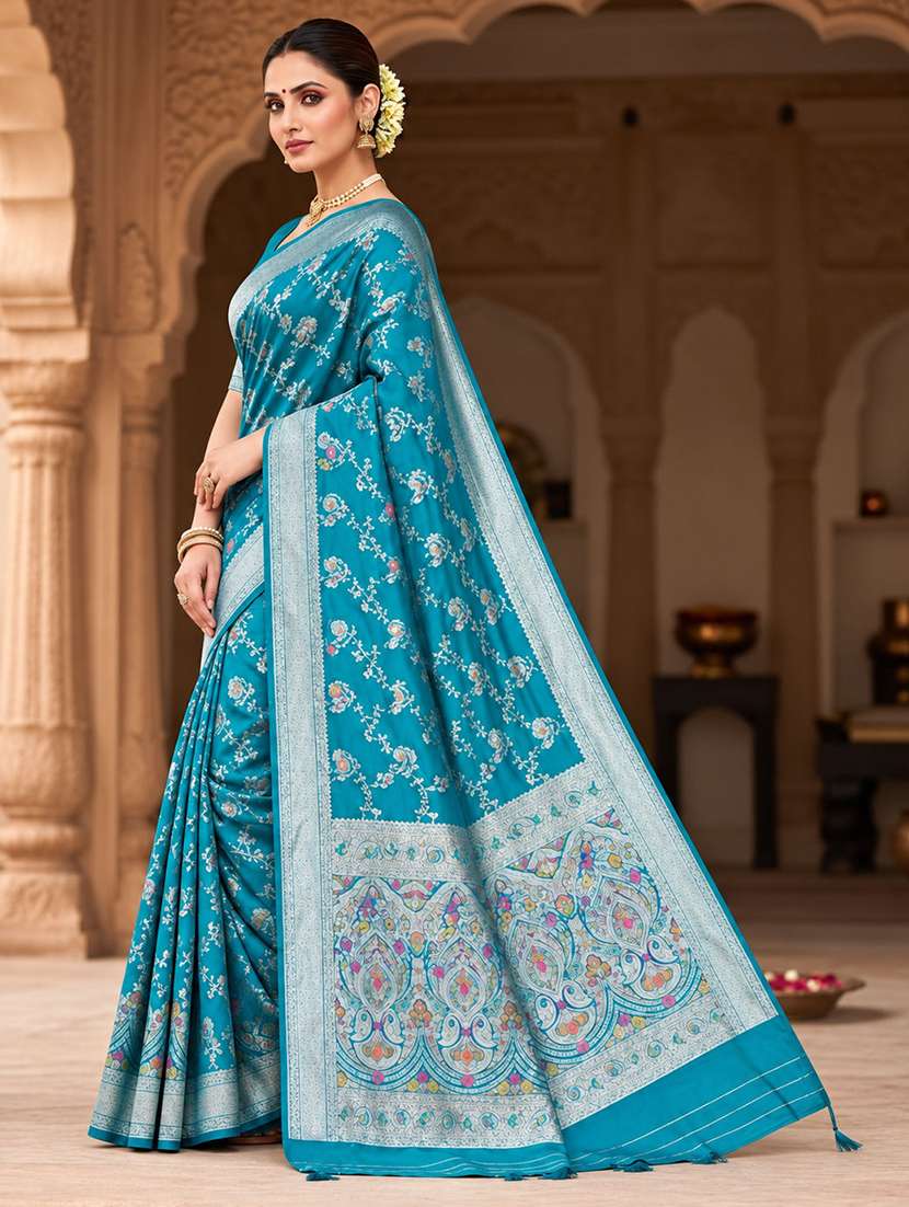 Women Self Design Banarasi Saree With Blouse - 22721964 -  Standard Image - 3
