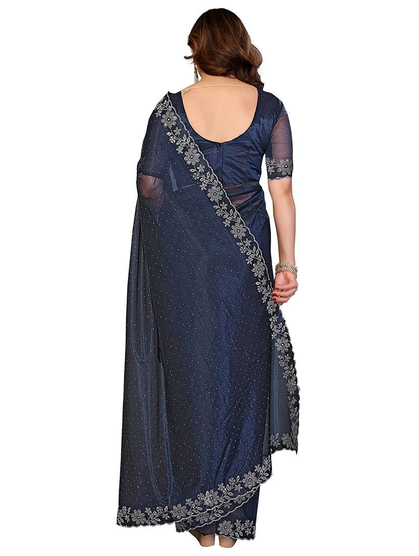 Women Pack Of 2 Self Design Combo Saree With Blouse - 22722711 -  Standard Image - 3