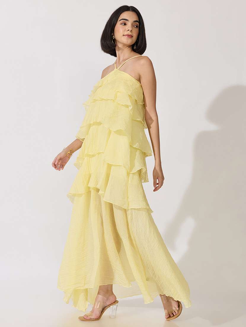 Women Self Design Sleeveless Layered Dress - 22722731 -  Standard Image - 3