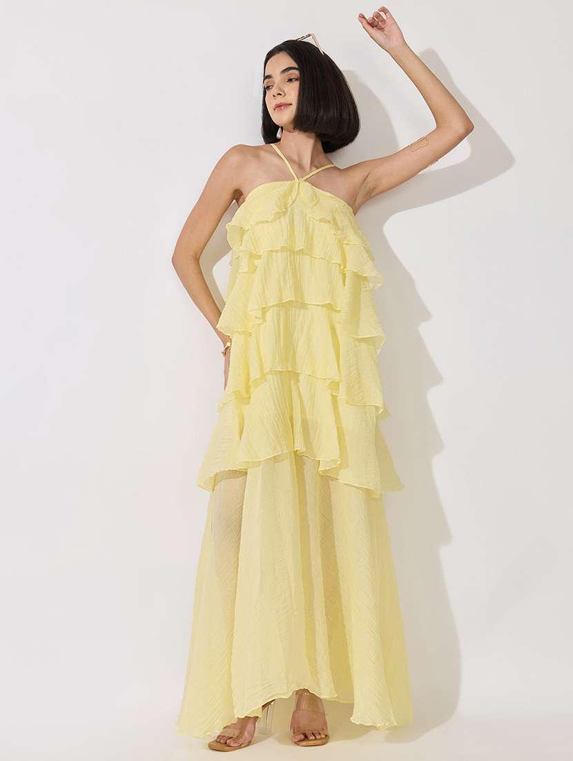 Women Self Design Sleeveless Layered Dress - 22722731 -  Standard Image - 5
