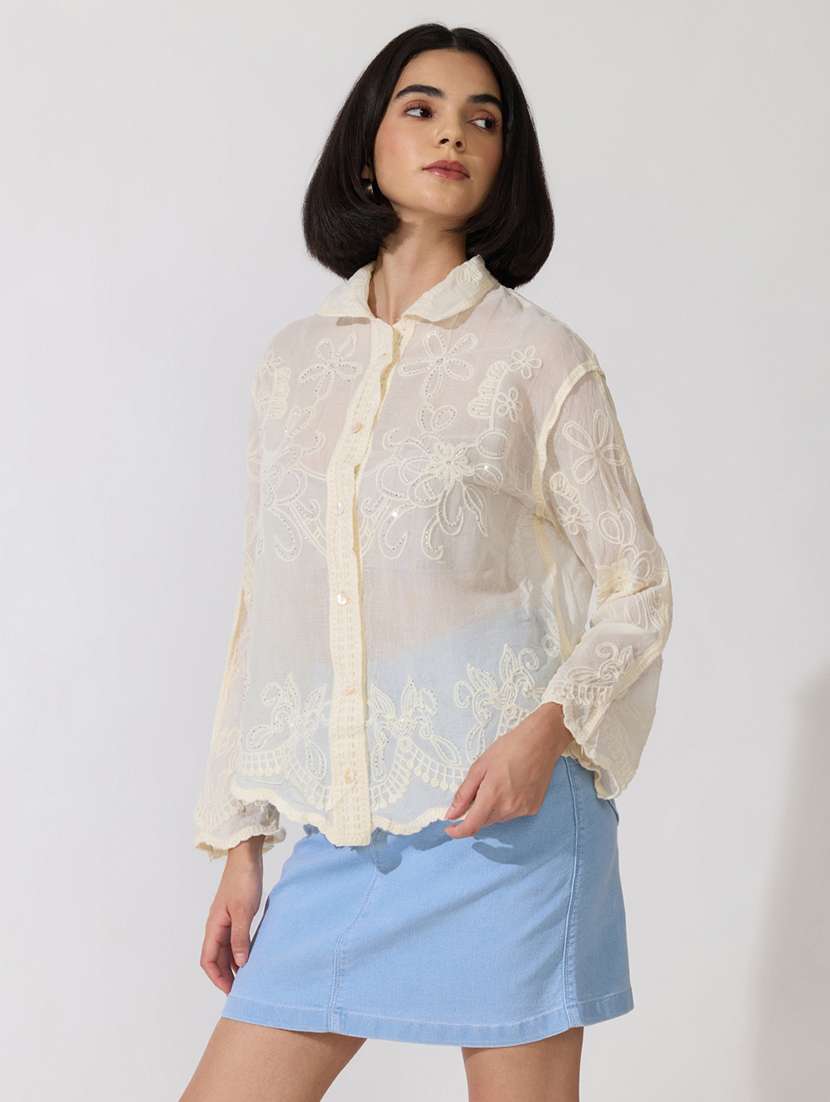 Women Embroidered Long Sleeves Regular Shirt - 22722755 -  Standard Image - 3