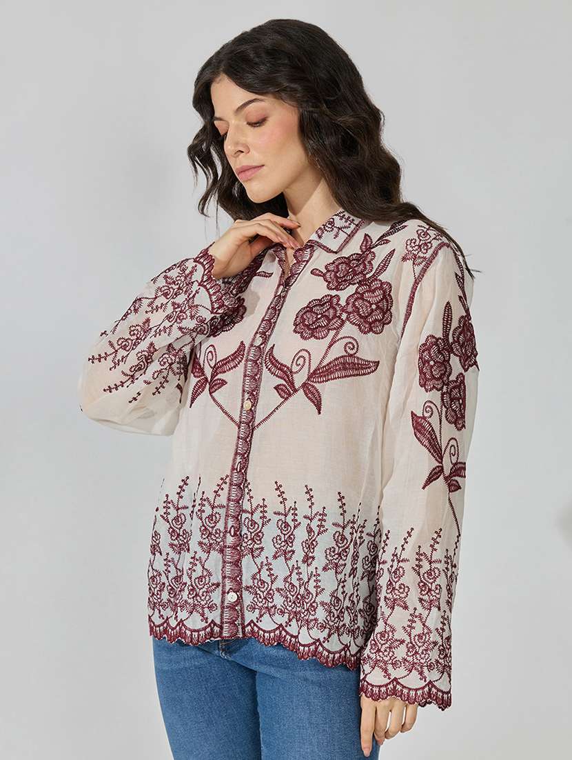 Women Embroidered Long Sleeves Regular Shirt - 22722766 -  Standard Image - 3