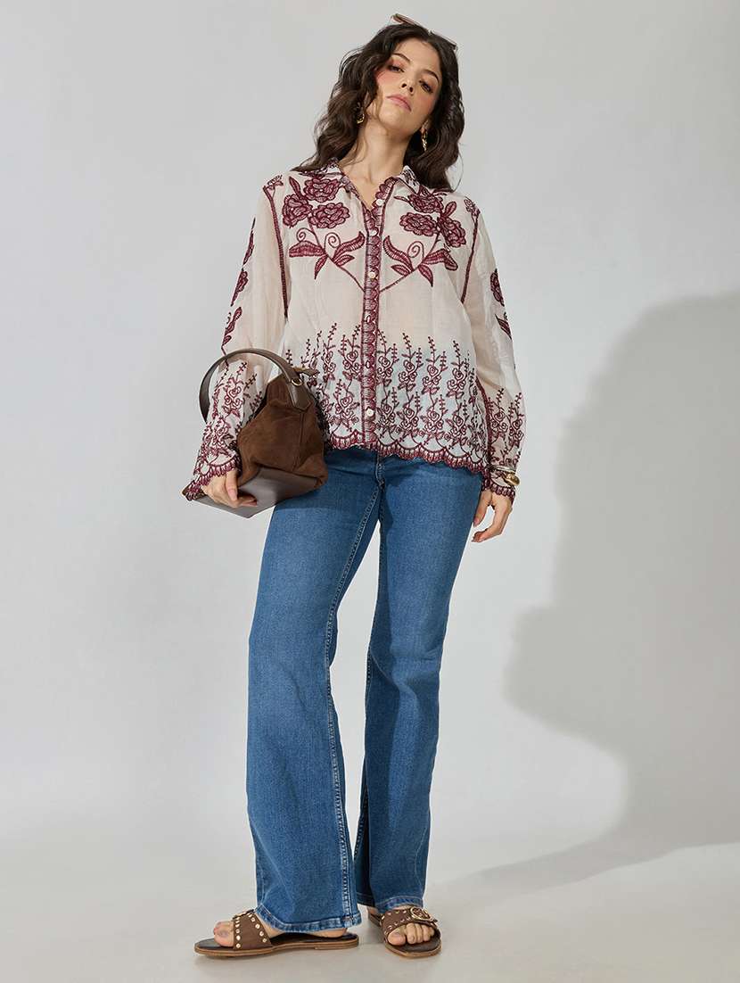 Women Embroidered Long Sleeves Regular Shirt - 22722766 -  Standard Image - 5