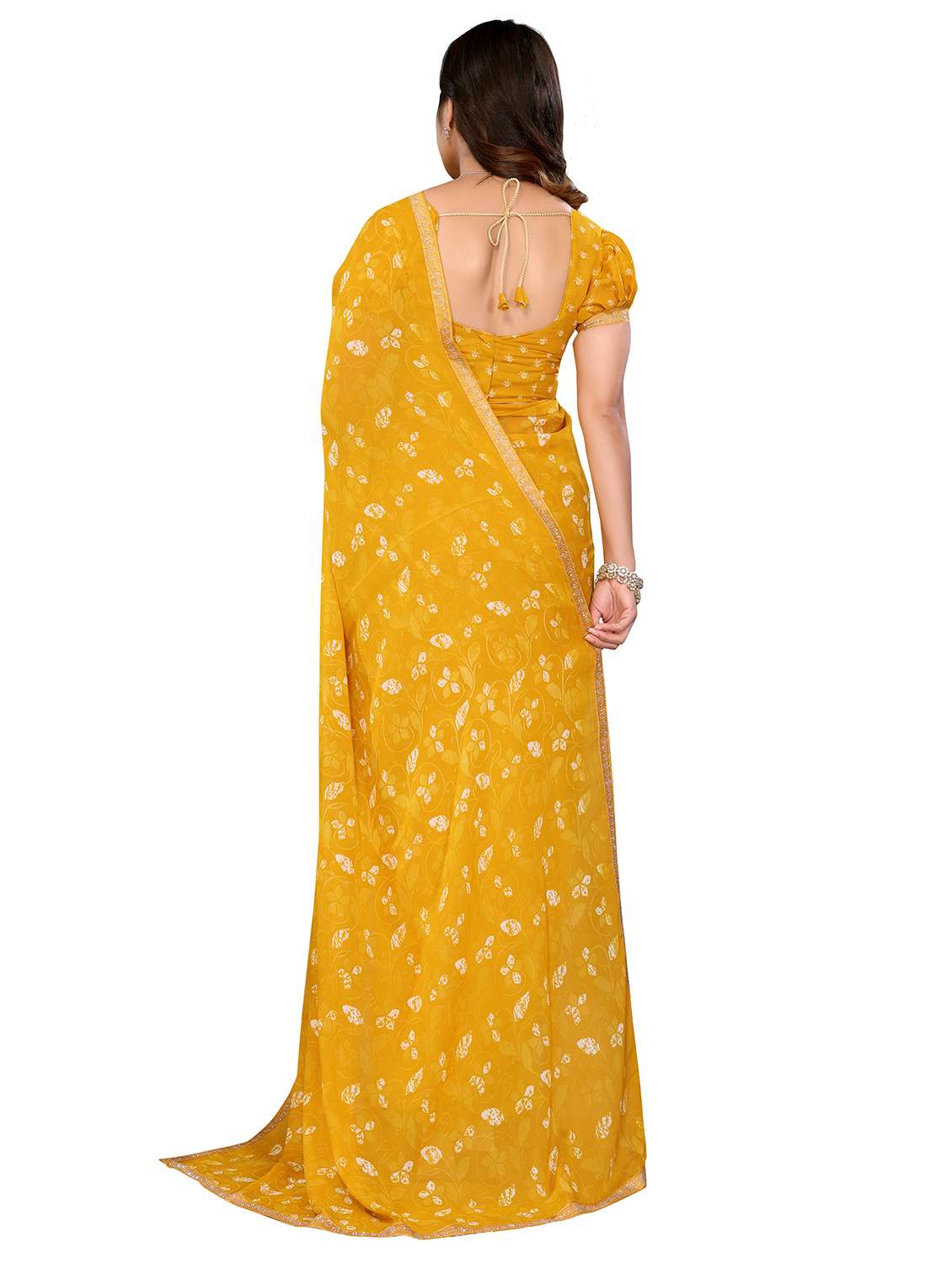 Women Printed Casual Wear Saree With Blouse - 22722794 -  Standard Image - 3