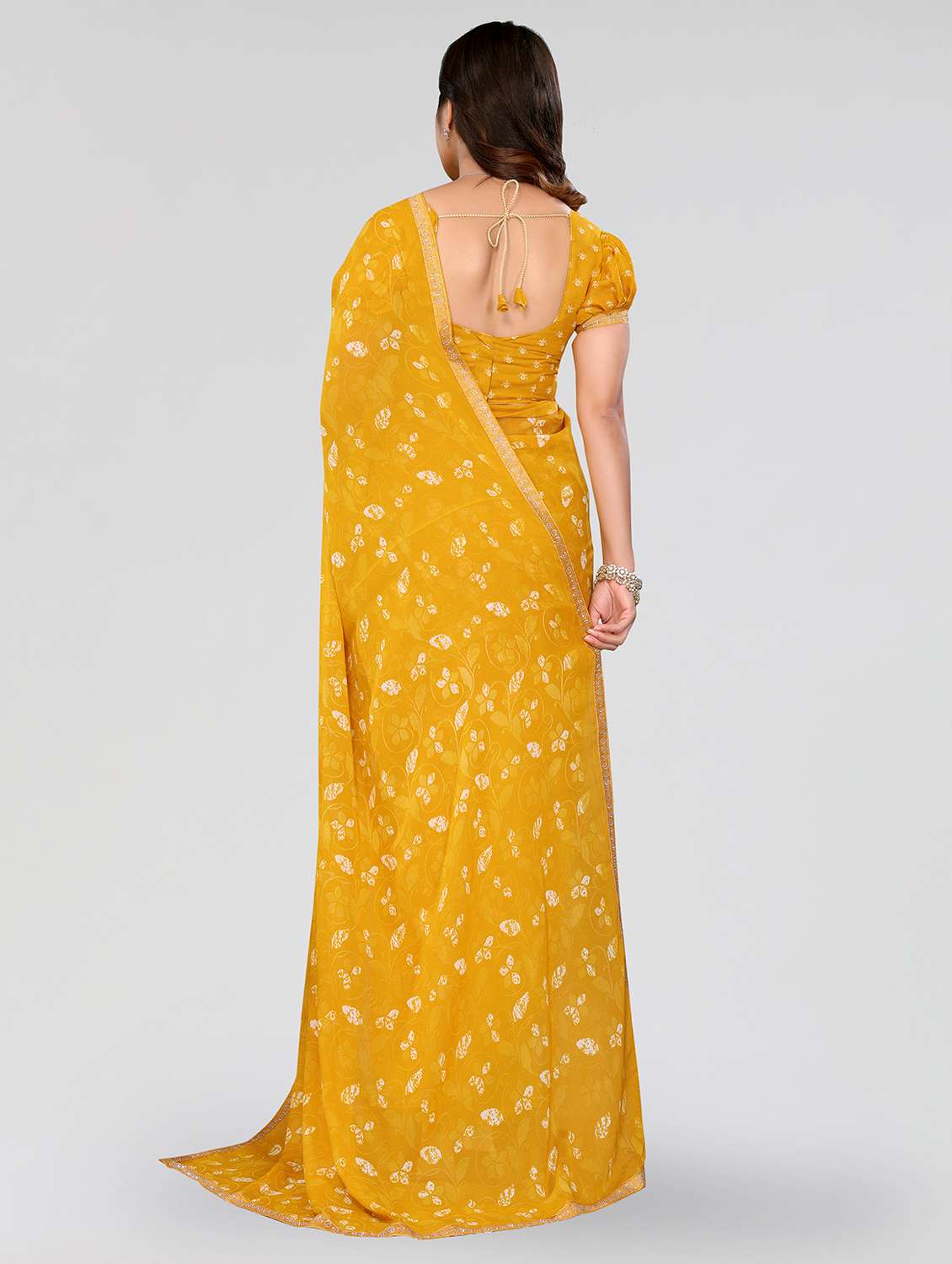 Women Printed Casual Wear Saree With Blouse - 22722801 -  Standard Image - 3