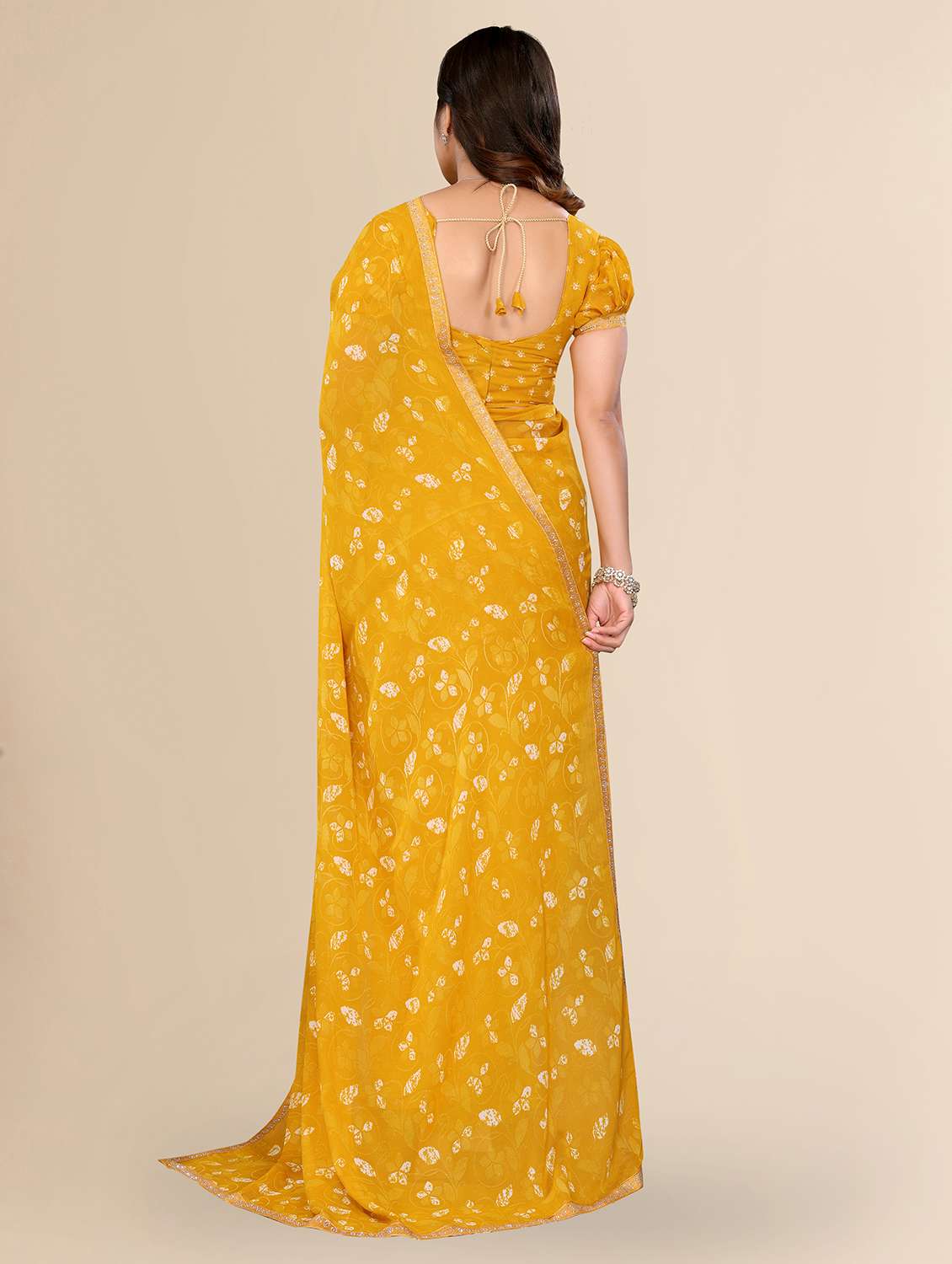 Women Printed Casual Wear Saree With Blouse - 22722808 -  Standard Image - 3