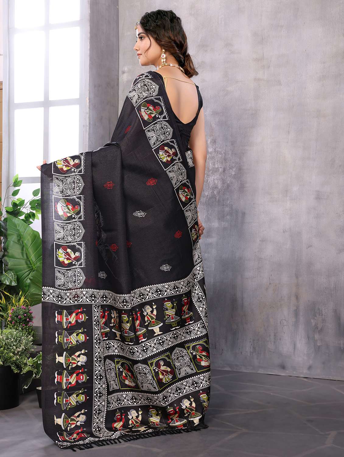 Women Printed Casual Wear Saree With Blouse - 22722988 -  Standard Image - 3