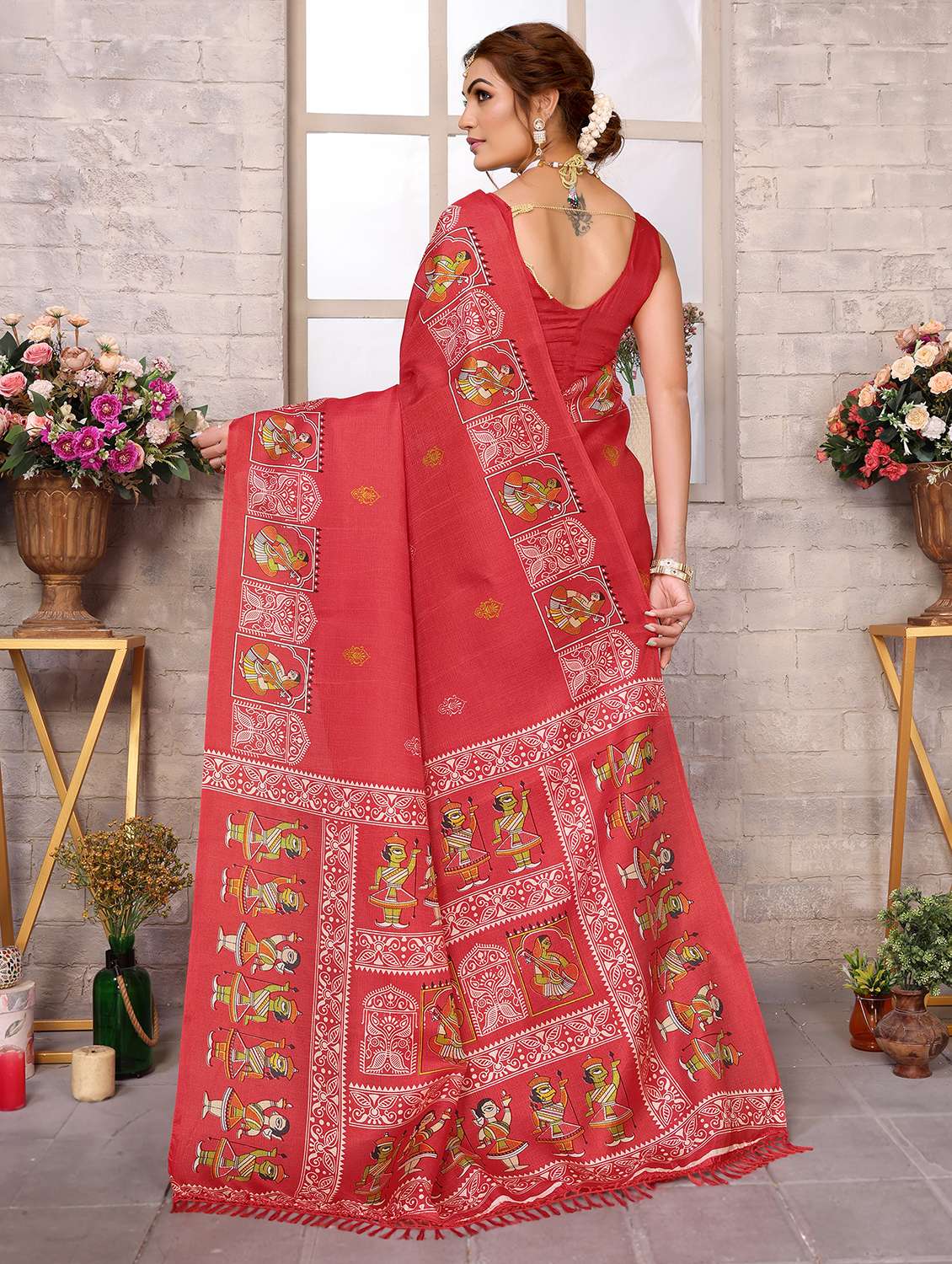 Women Printed Casual Wear Saree With Blouse - 22722998 -  Standard Image - 3