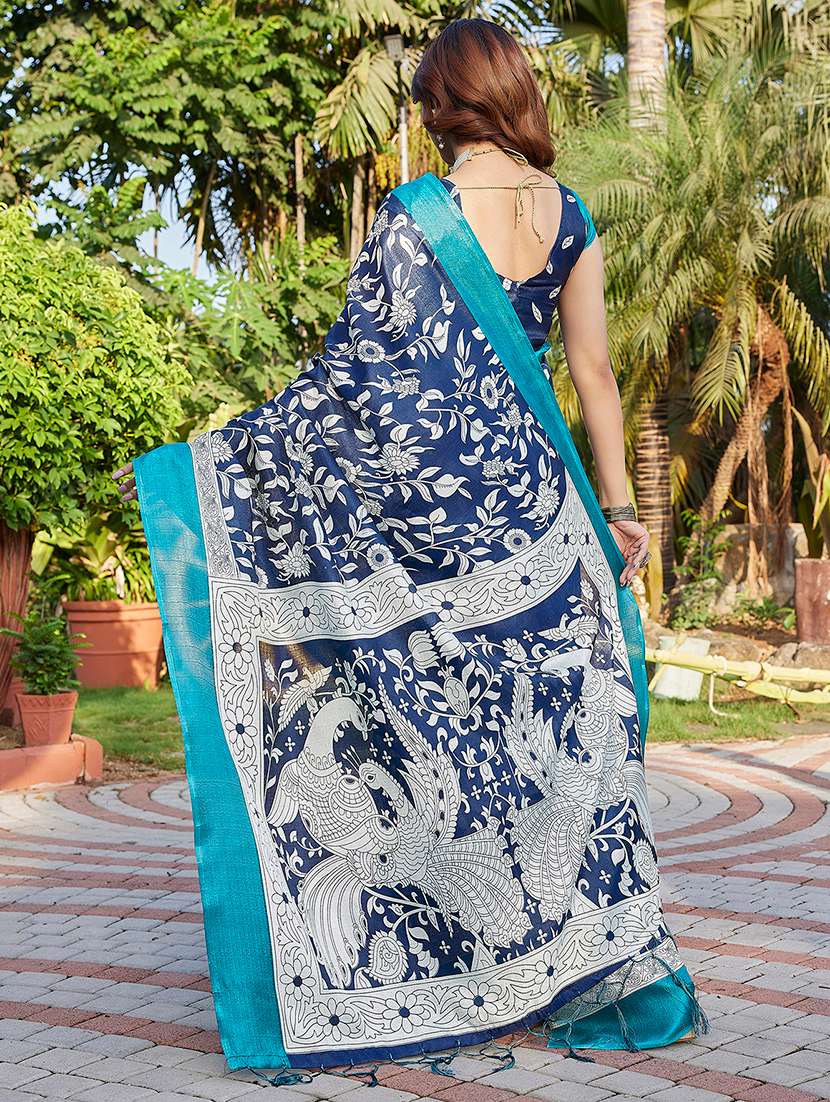 Women Printed Casual Wear Saree With Blouse - 22723026 -  Standard Image - 3