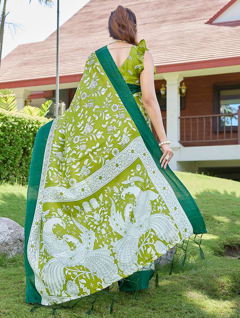 Women Printed Casual Wear Saree With Blouse - 22723027 -  Standard Image - 3
