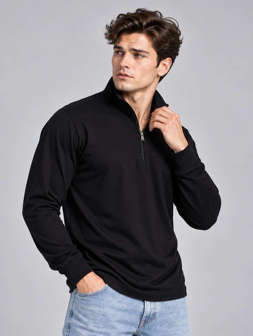 Men Solid Long Sleeves Polo T-shirt - 22723159 -  Standard Image - 3