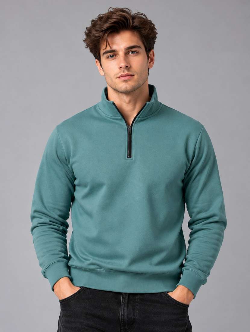 men solid long sleeves polo t-shirt