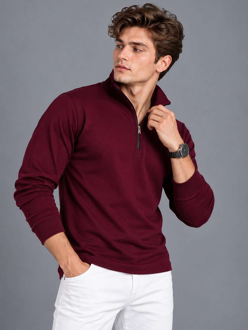 Men Solid Long Sleeves Polo T-shirt - 22723163 -  Standard Image - 3