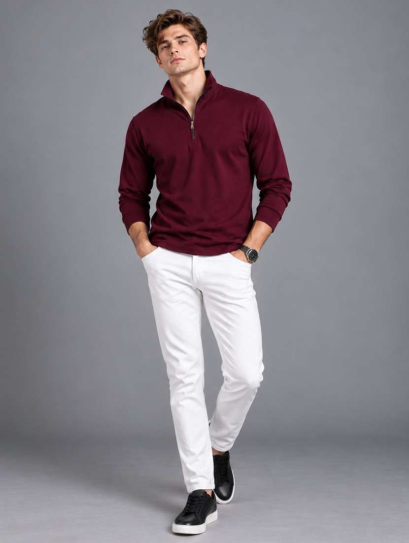Men Solid Long Sleeves Polo T-shirt - 22723163 -  Standard Image - 5