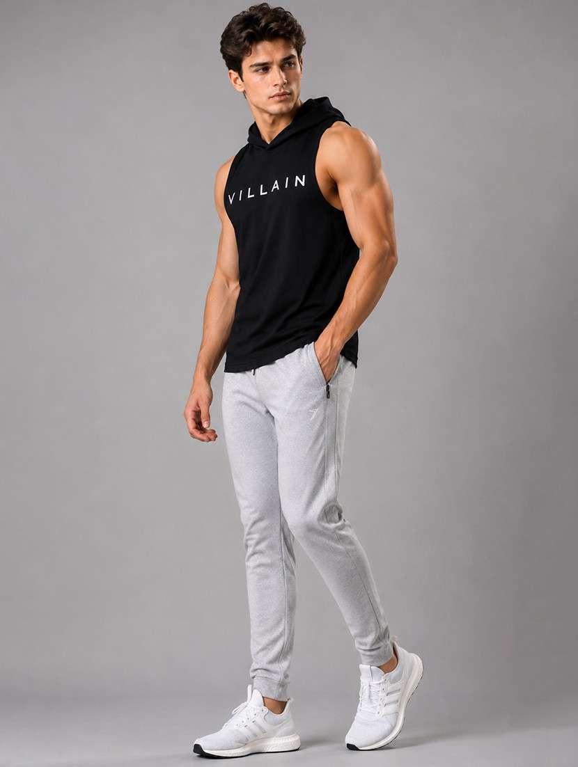 Men Typographic Sleeveless Hooded T-shirt - 22723164 -  Standard Image - 5