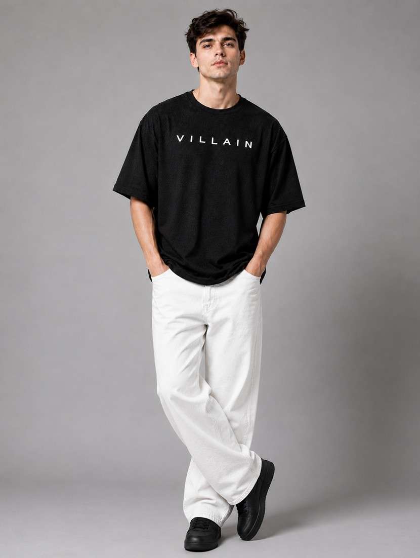 Men Typographic Short Sleeves Oversized T-shirt - 22723320 -  Standard Image - 5