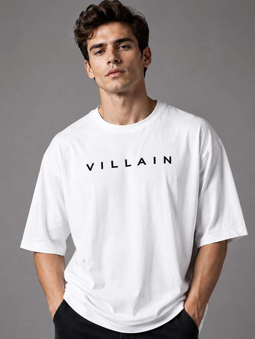 men typographic short sleeves oversized t-shirt