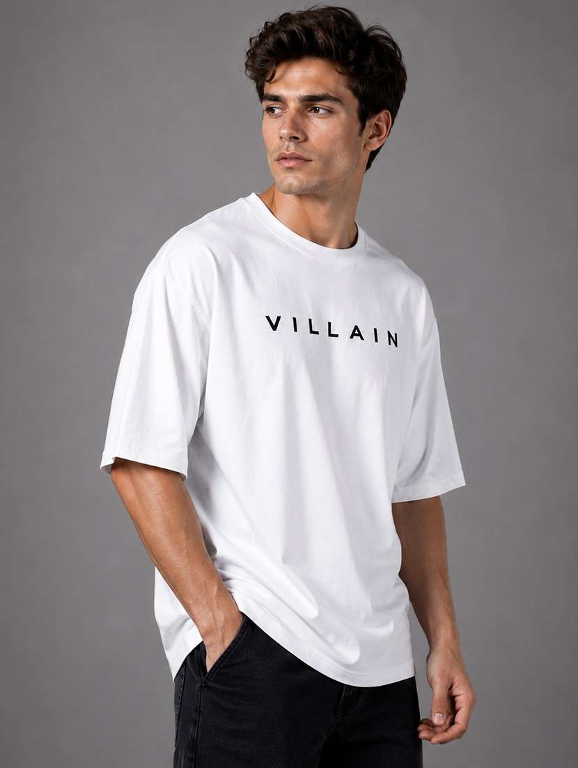 Men Typographic Short Sleeves Oversized T-shirt - 22723325 -  Standard Image - 3