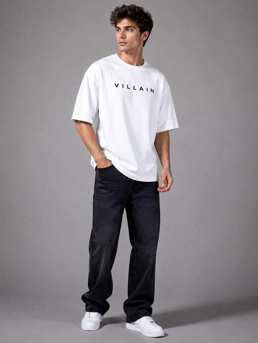 Men Typographic Short Sleeves Oversized T-shirt - 22723325 -  Standard Image - 5