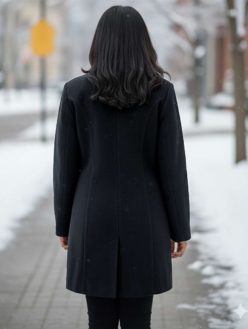 Women Solid Long Sleeves Overcoat - 22723390 -  Standard Image - 3