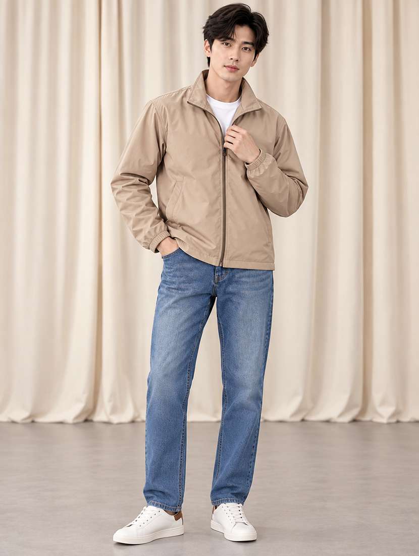 Men Solid Long Sleeves Bomber Jacket - 22723417 -  Standard Image - 3