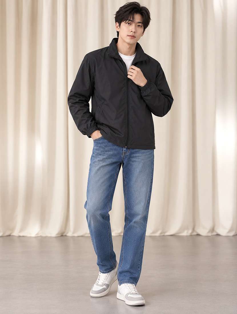 Men Solid Long Sleeves Bomber Jacket - 22723418 -  Standard Image - 3