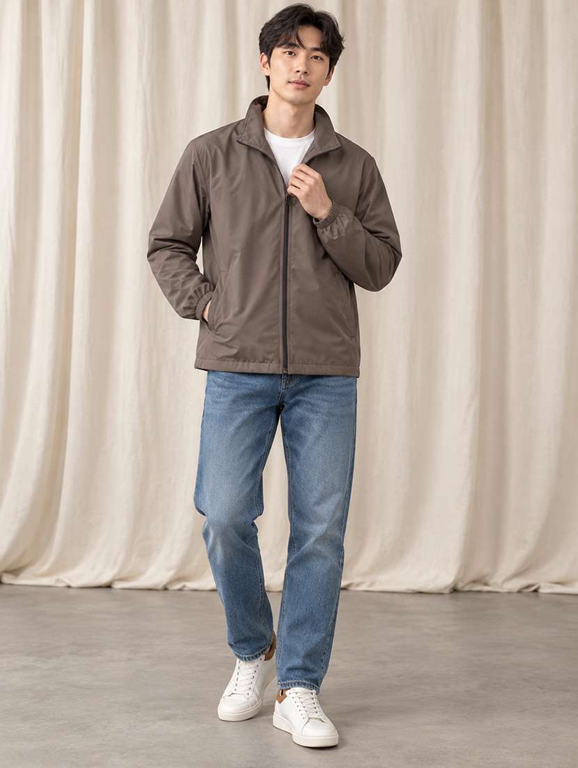 Men Solid Long Sleeves Bomber Jacketv - 22723419 -  Standard Image - 3