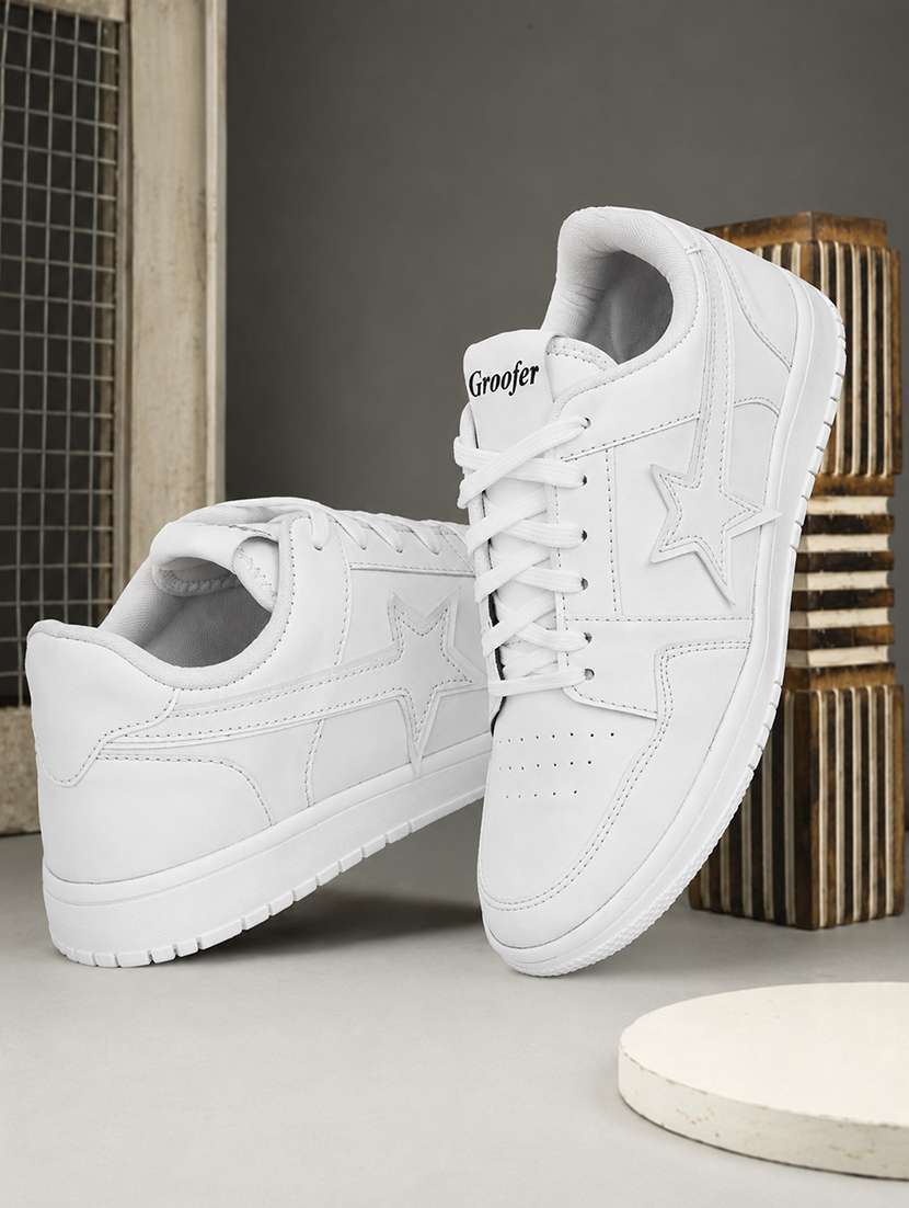 men solid lace up sneaker