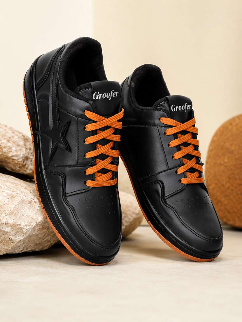 men solid lace up sneaker