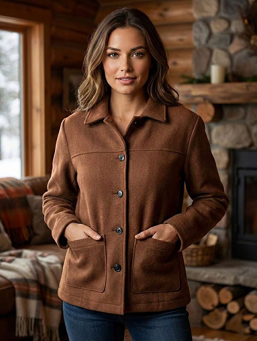women solid long sleeves regular jacket