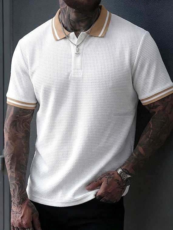 Men Pack Of 2 Textured Short Sleeves Polo T-shirt - 22724228 -  Standard Image - 3