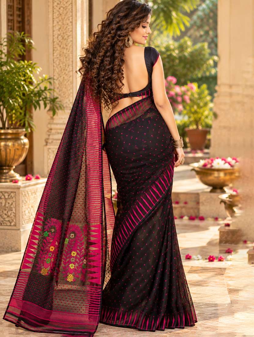 Women Self Design Jamdani Saree With Blouse - 22724907 -  Standard Image - 3