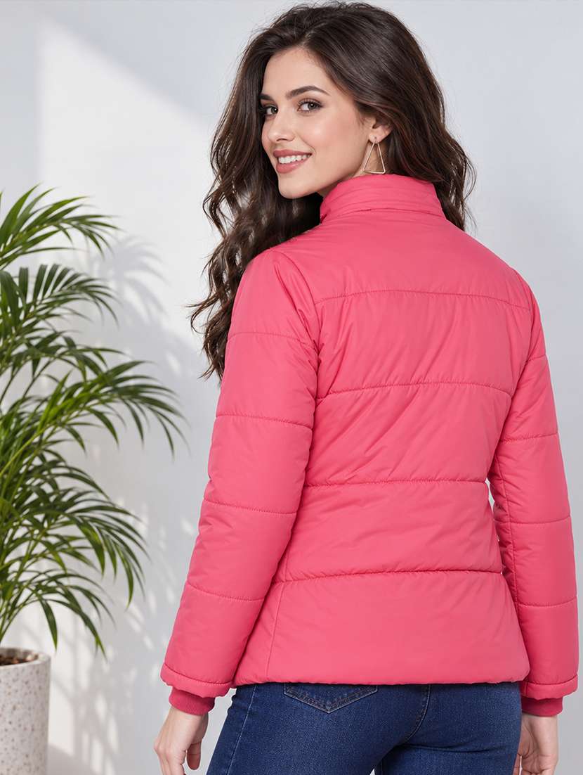 Women Solid Long Sleeves Hooded Puffer Jacket - 22725804 -  Standard Image - 3
