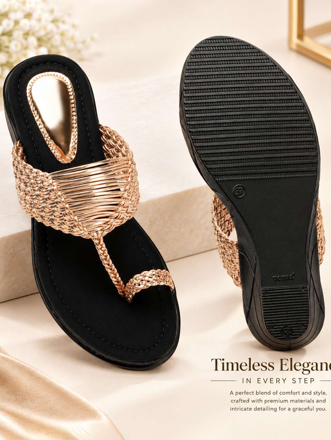 Women Textured One Toe Wedges - 22726432 -  Standard Image - 3