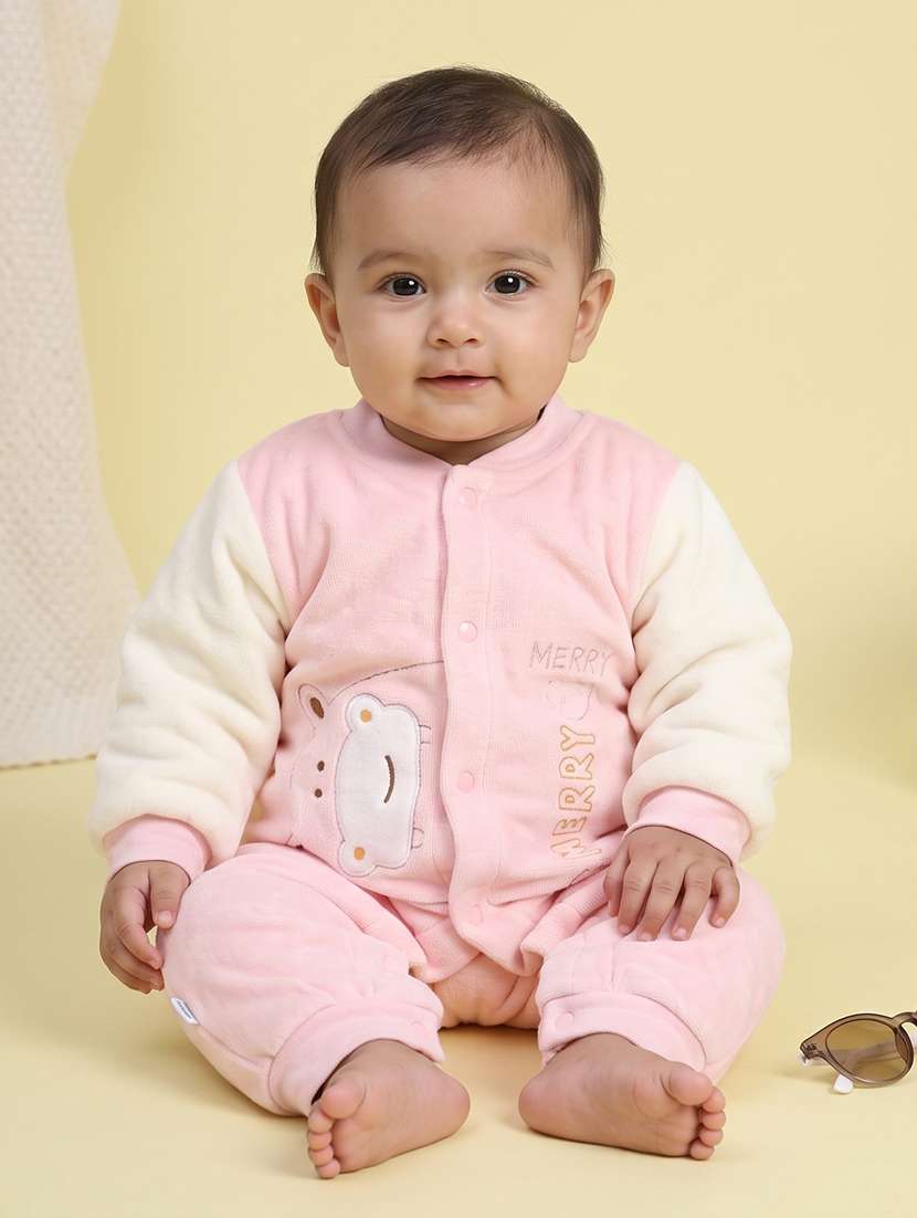 kids colourblocked long sleeves onesie