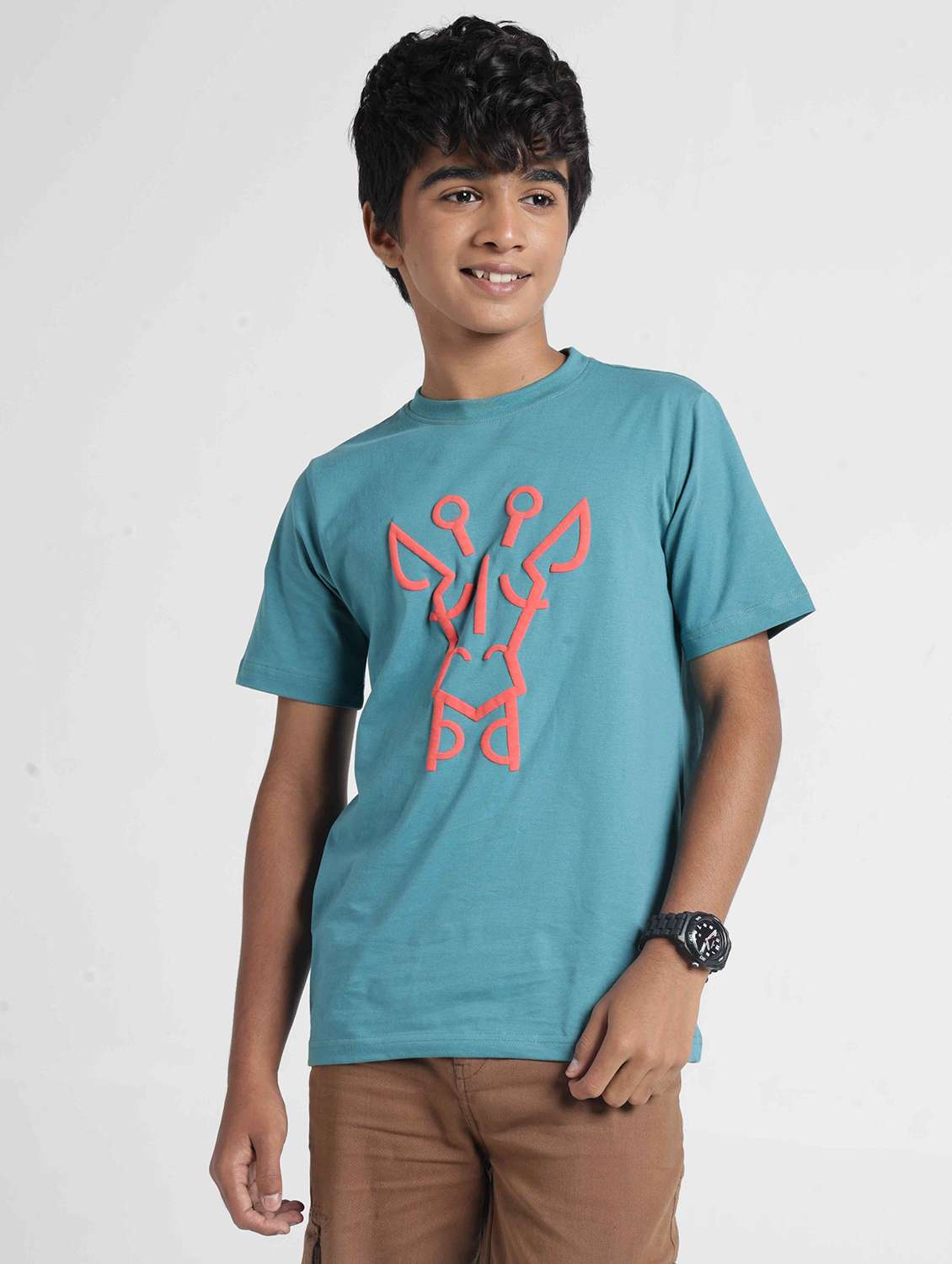 boys printed short sleeves regular fit t-shirt